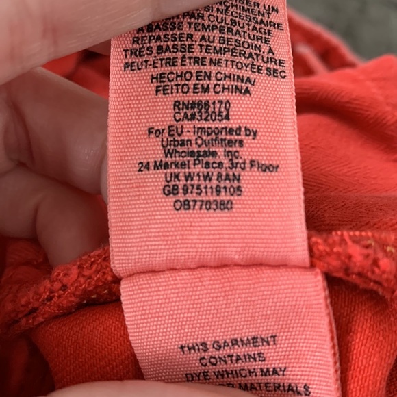 Free People We the Free High Rise Exposed Button Fly Red Denim Jeans size 26 - Picture 7 of 7